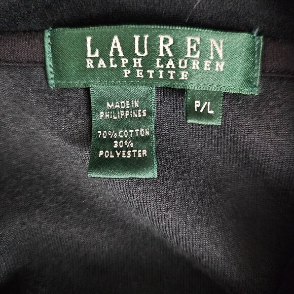 Lauren Ralph Lauren Velour Full Zip Black Track Jacket Coat - Picture 2 of 10